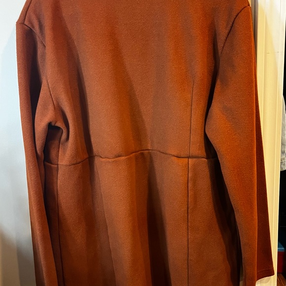 Solid Stand Collar Blazer~Elegant open front-Caramel Color size large 8-10 - Picture 6 of 6